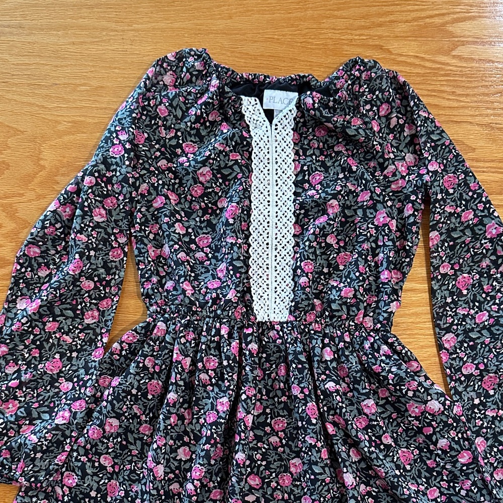 The Children's Place Black and Pink Floral Dress